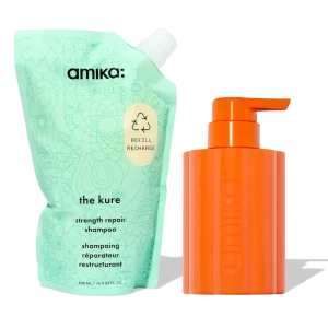 the kure strength repair shampoo forever friend bottle + pouch duo