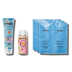 hydration trial kit hydro rush intense moisture shampoo, conditioner, mask + perk up dry shampoo