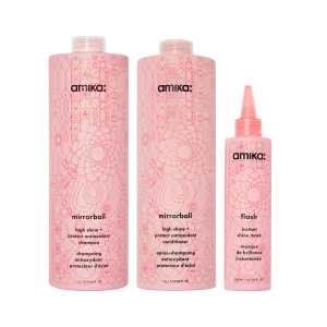 super-sized shine set mirrorball high shine + protect antioxidant shampoo + conditioner + flash mask