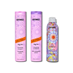 iconic volume wash + style set big hit volumizing shampoo, big hit volumizing conditioner + rising star volumizing finishing spray