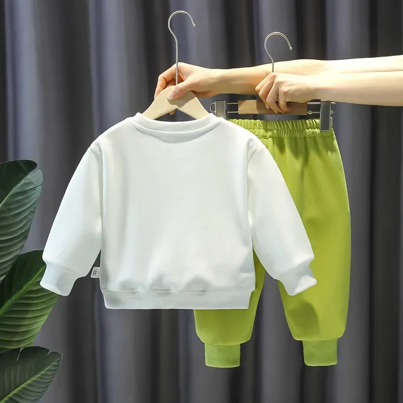 Wholesale Boy'S Casual Cartoon Dinosaur Sweater Two-Piece Set - Image 4