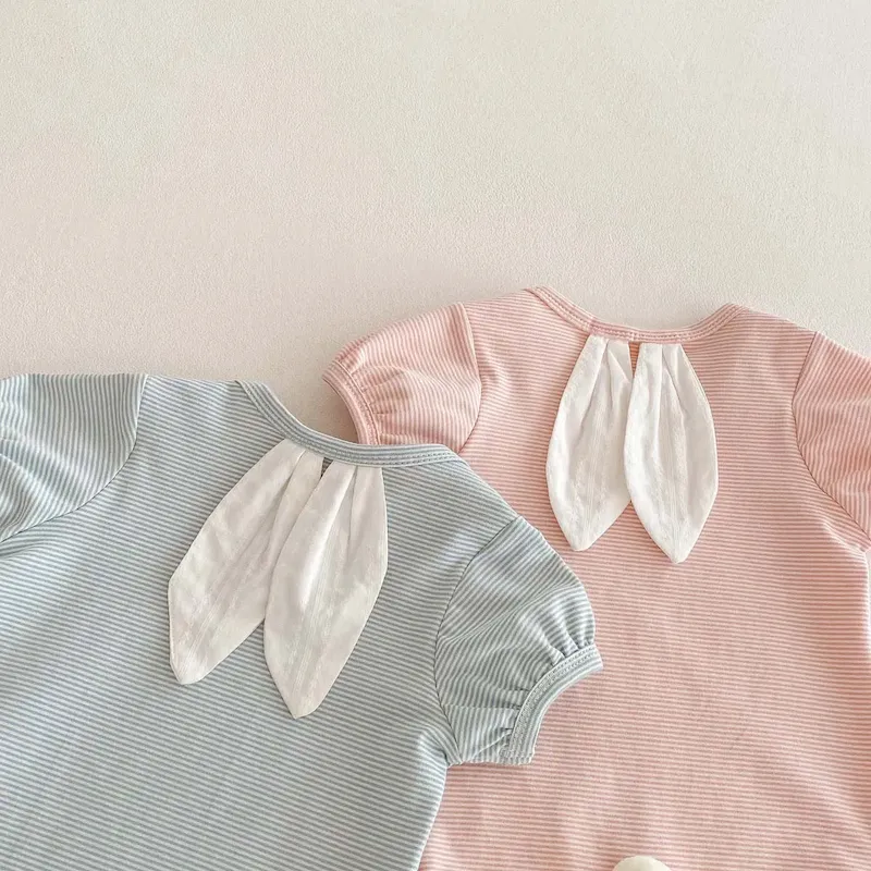 Wholesale Kids Baby Boys Girls Casual Cute Stripe Romper - Image 4