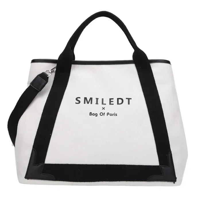 Women Casual Letter Printed Large Capacity Canvas Tote Bag - Image 10