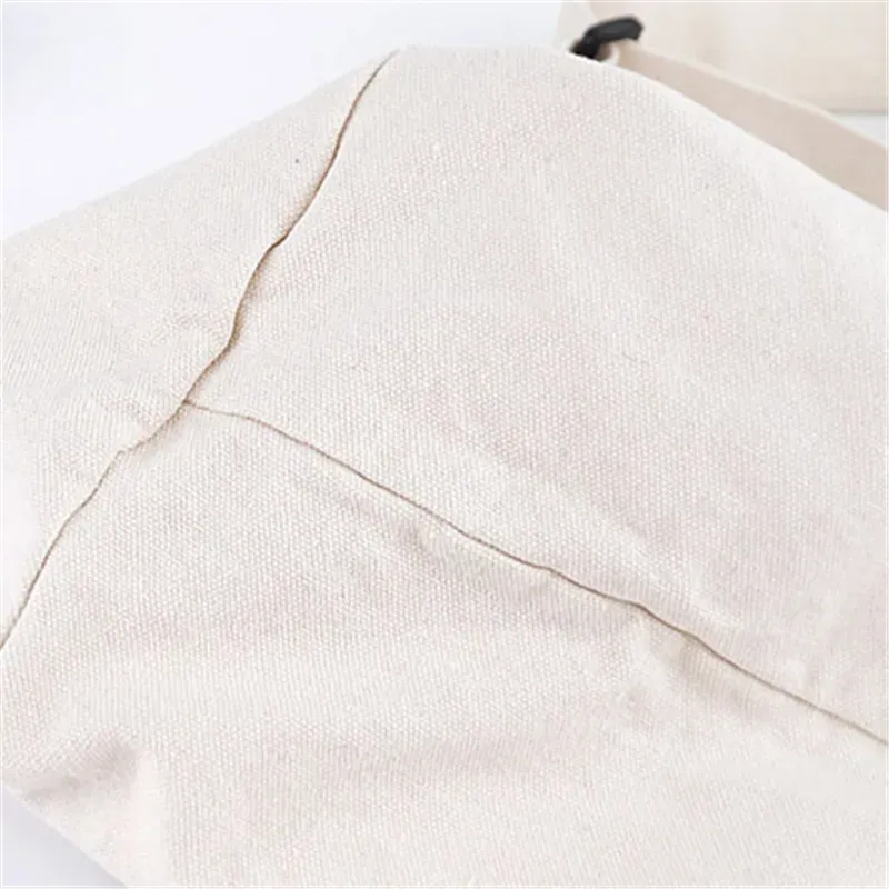 Women Fashion Solid Color Zipper Canvas Shoulder Bag - Image 4