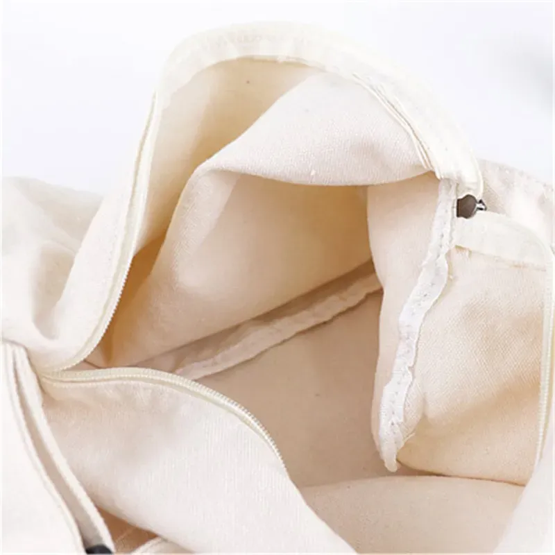 Women Fashion Solid Color Zipper Canvas Shoulder Bag - Image 7