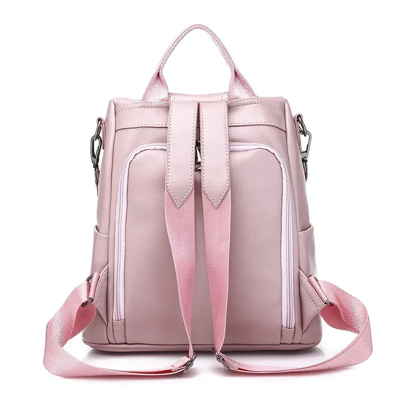 Women Fashion Solid Color Bow Decor PU Backpacks - Image 5