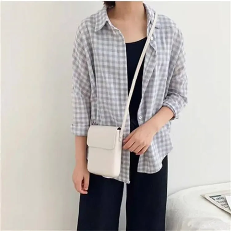 Women Classic Soild Color Square PU Crossbody Mini Bag - Image 9