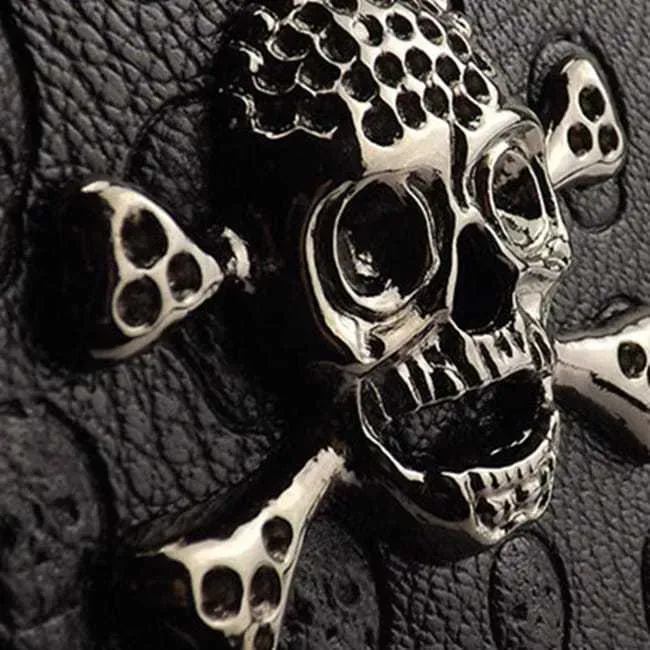 Women Fashion Solid Color Skull Rivet Decoration Crossbody Bag - Image 4