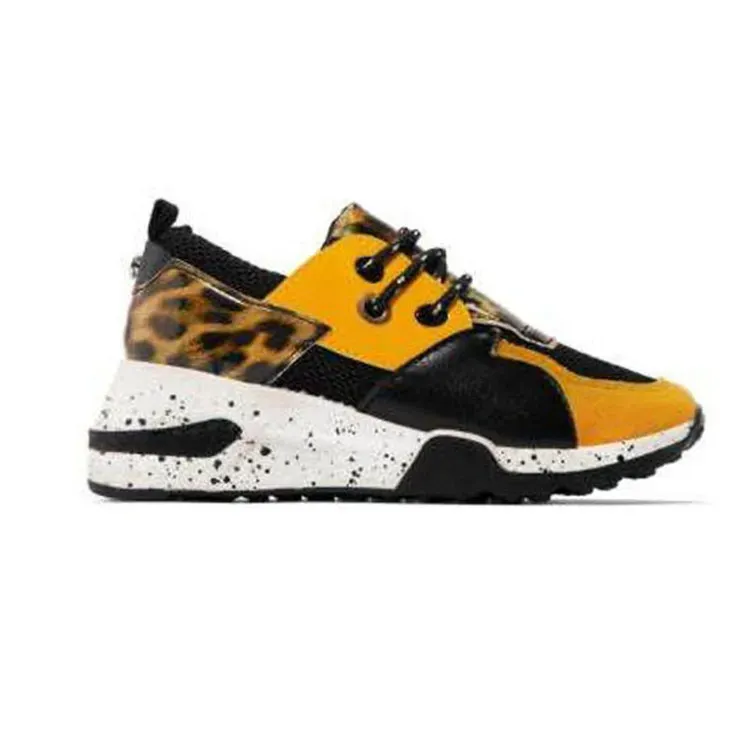 Size:4.5-11Women Casual Plus Size Leopard Printed Patchwork Lace Up Sneakers - Image 8