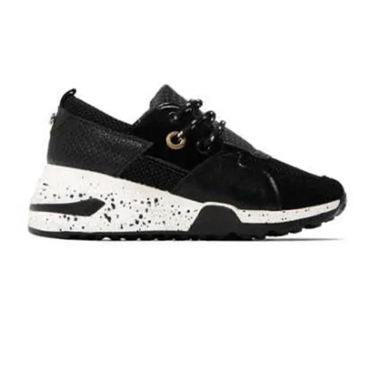 Size:4.5-11Women Casual Plus Size Leopard Printed Patchwork Lace Up Sneakers - Image 9