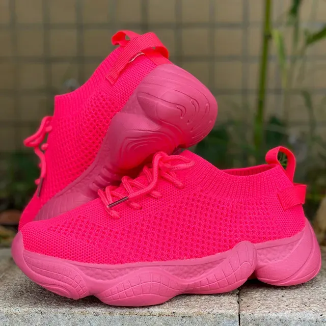 Women Fashion Casual Solid Color Breathable Mesh Sneakers - Image 8