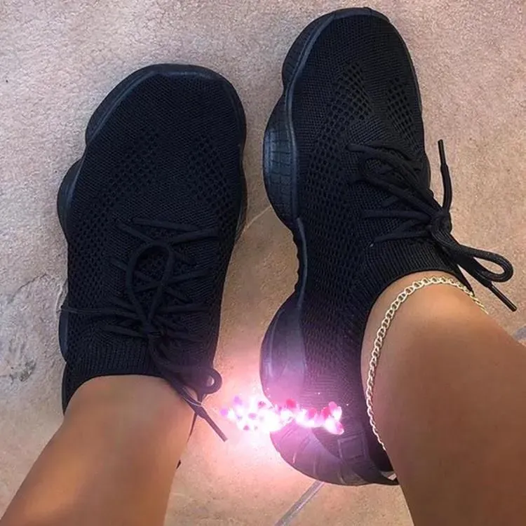 Women Fashion Casual Solid Color Breathable Mesh Sneakers - Image 10