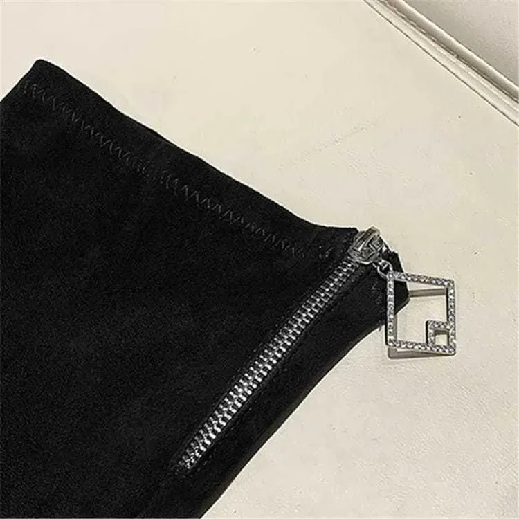 Size:4.5-7.5 Women Fashion Solid Color Over The Knee Boots - Image 9