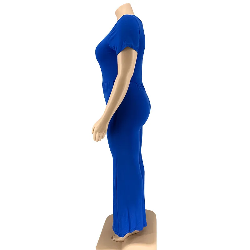XL-5XL Women Plus Size Solid Color Wide Leg Jumpsuits - Image 16