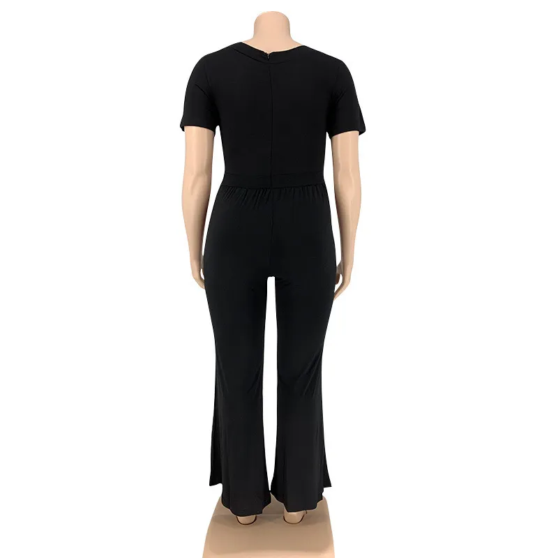 XL-5XL Women Plus Size Solid Color Wide Leg Jumpsuits - Image 21