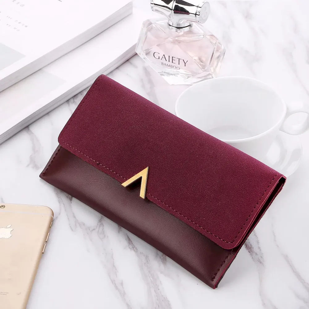 Women Clamshell Color Blocking Frosted Purse - Image 4