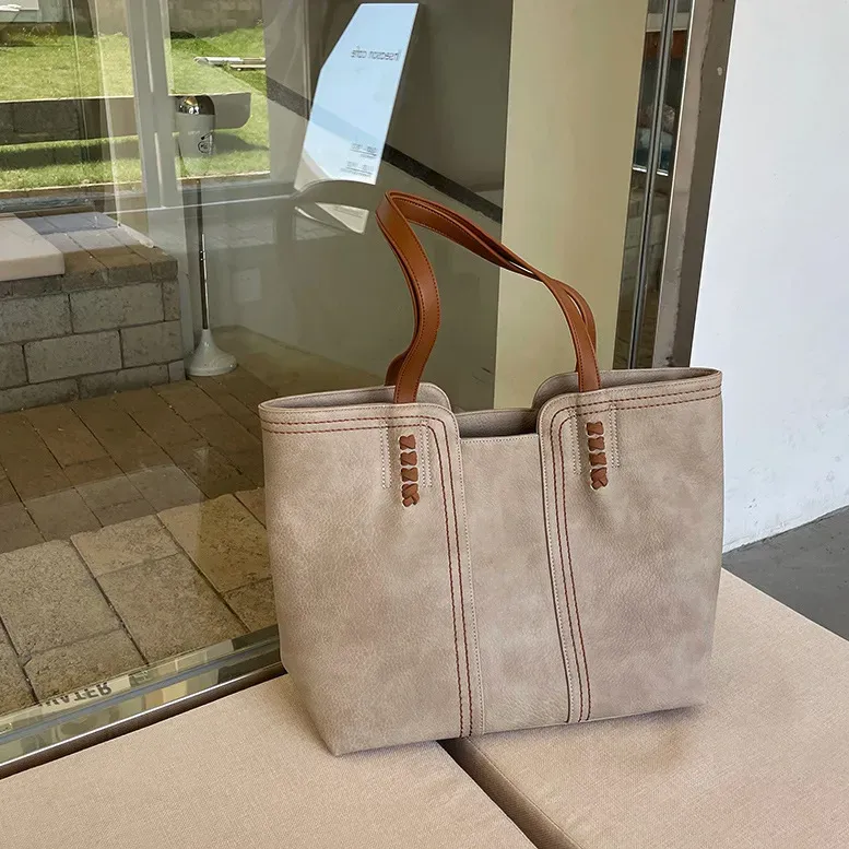 Women Vintage Casual Large Capacity PU Shoulder Bag