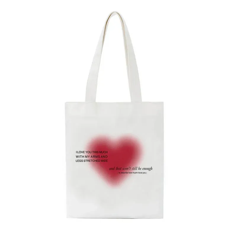Women Cute Cartoon Graphic Print Large Capacity Canvas Tote Bag - Image 5