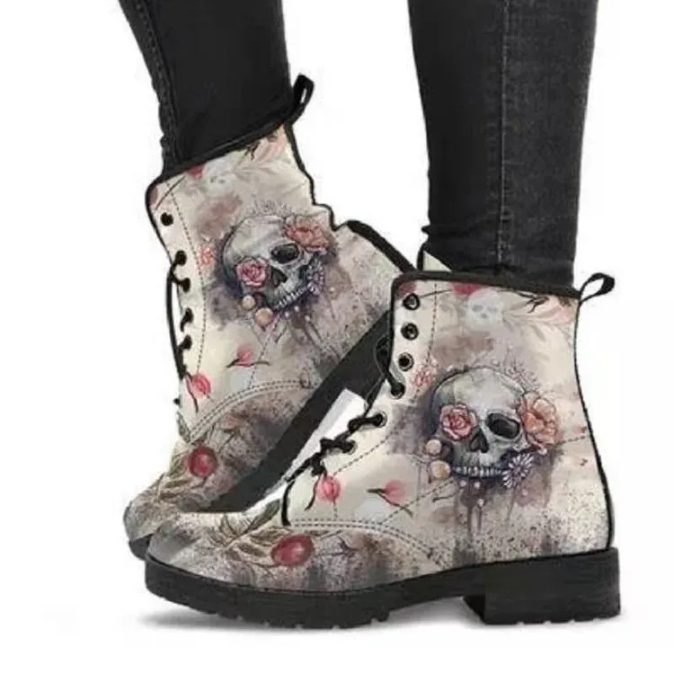 Gothic Oversized Printed Short Boots - Image 6
