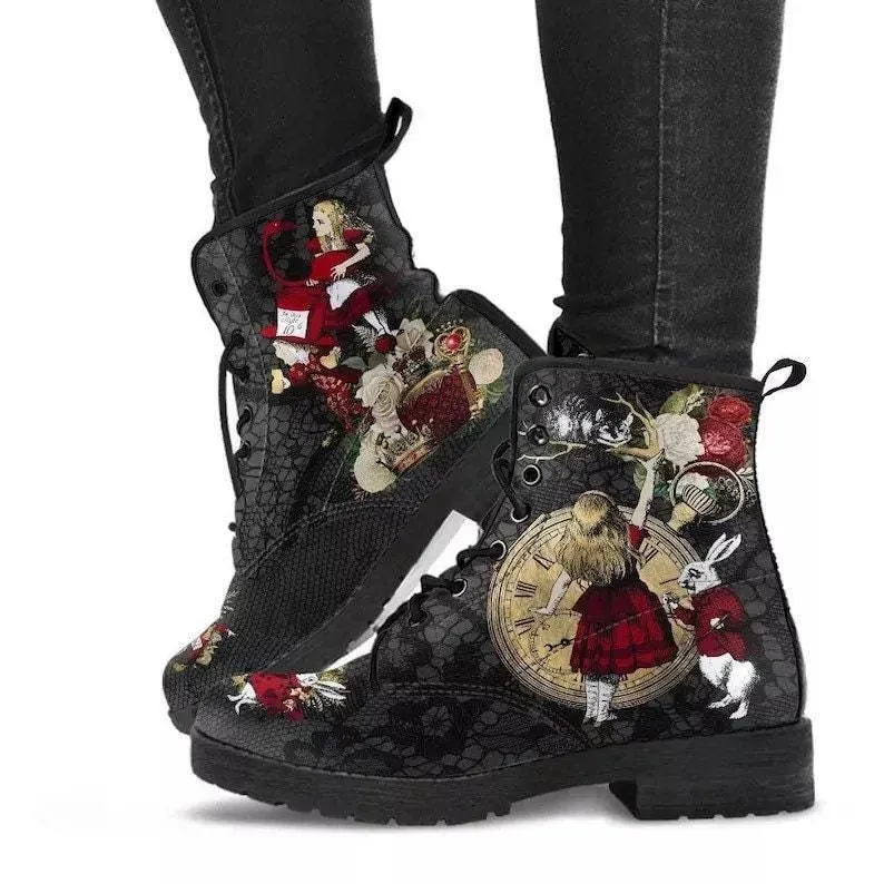 Gothic Oversized Printed Short Boots - Image 8