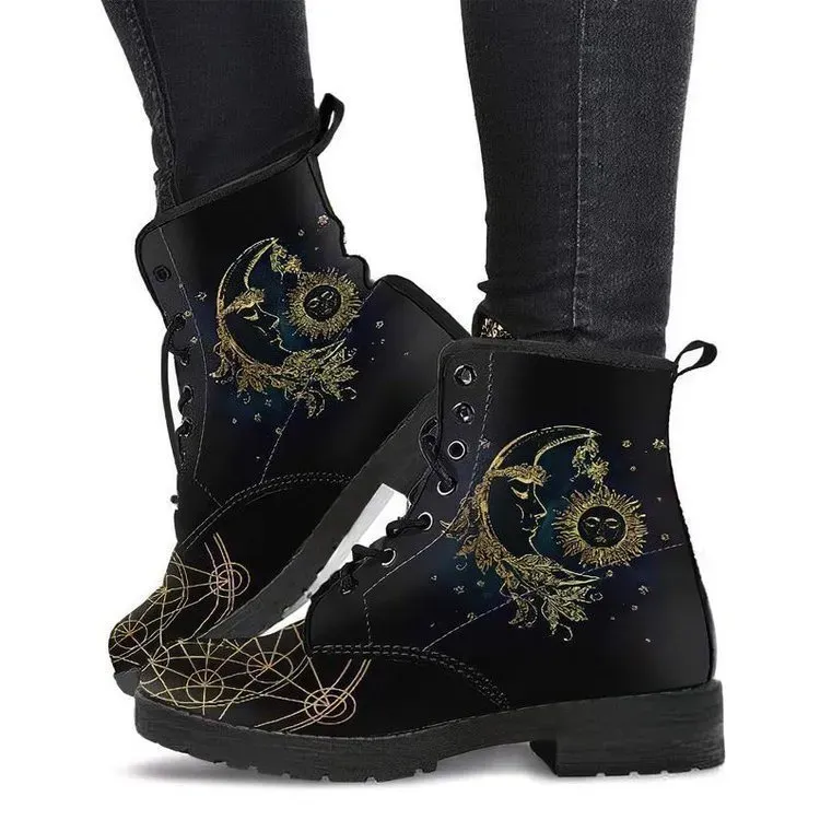 Gothic Oversized Printed Short Boots - Image 11