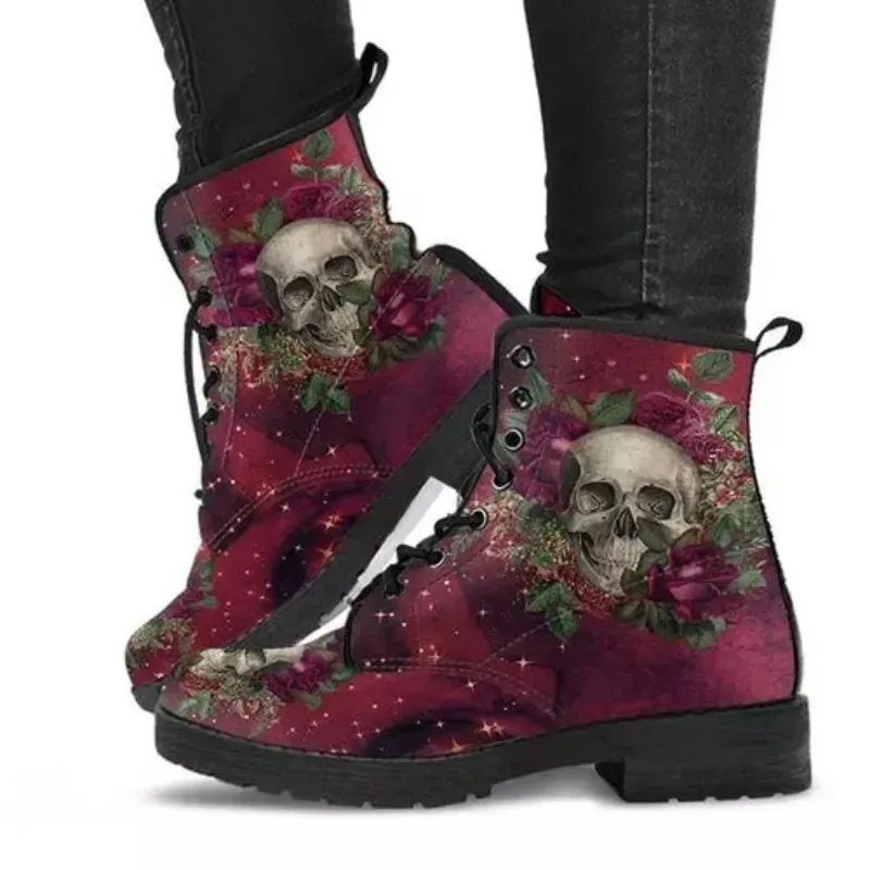 Gothic Oversized Printed Short Boots - Image 25