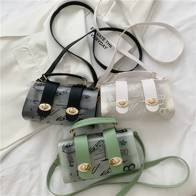 Fashion Transparent Clear Patchwork Graffiti Bag - Image 4