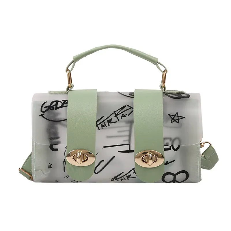 Fashion Transparent Clear Patchwork Graffiti Bag - Image 5