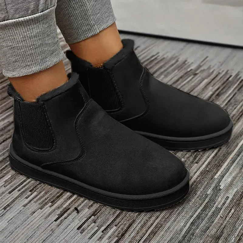 Women Fashion Fleece Round Toe Short Boots - Image 5