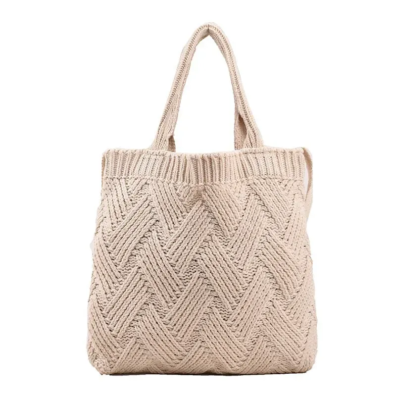 Women'S Fashion Knitted Vintage Woven Tote Bag - Image 6