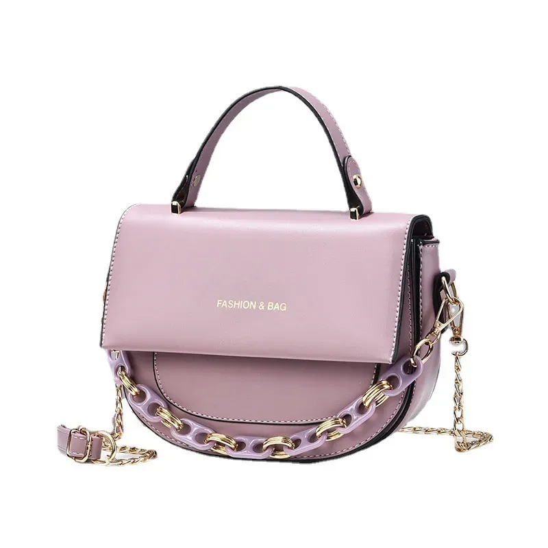 Women Fashion Solid Color Acrylic Chain Tote Bag - Image 5