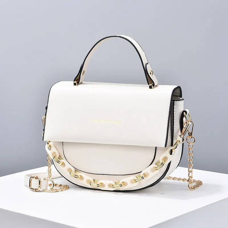 Women Fashion Solid Color Acrylic Chain Tote Bag - Image 6