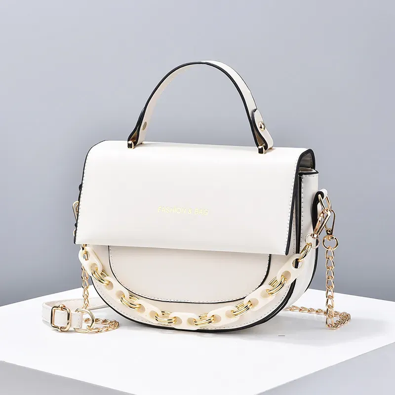 Women Fashion Solid Color Acrylic Chain Tote Bag - Image 13