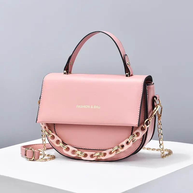 Women Fashion Solid Color Acrylic Chain Tote Bag - Image 16
