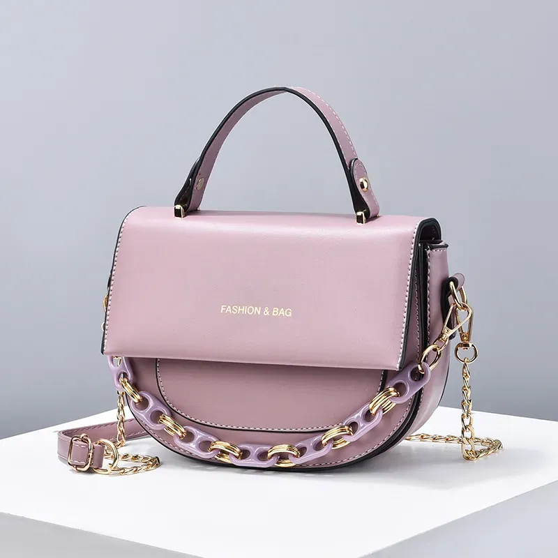 Women Fashion Solid Color Acrylic Chain Tote Bag - Image 19