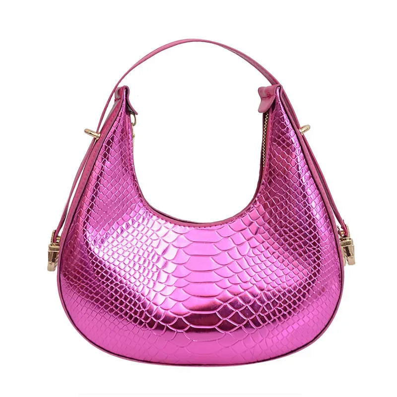 Women Fashionable Simple Pattern Crescent Zipper Shoulder Underarm Bag - Image 11