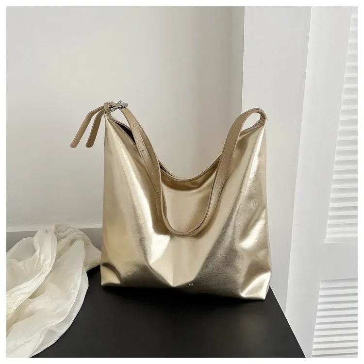 Women'S Fashionable Solid Color Large Capacity Shoulder Tote Bag - Image 6
