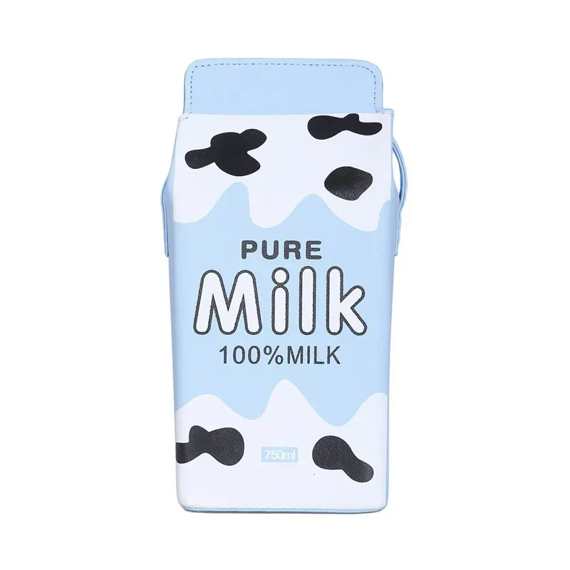 Women Simple Cute Milk Box Creative Shaped Messenger Bag - Image 6