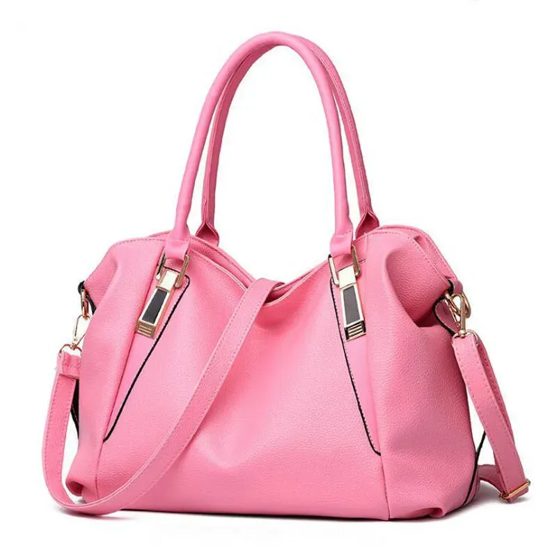 Women Fashionable Large Capacity Soft Leather Handle Shoulder Bag - Image 9