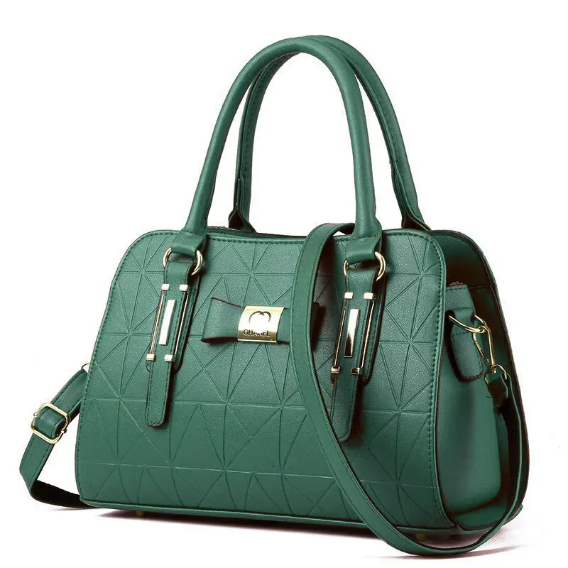 Women Fashion Large Capacity Embossed Handle Shoulder Bag - Image 16