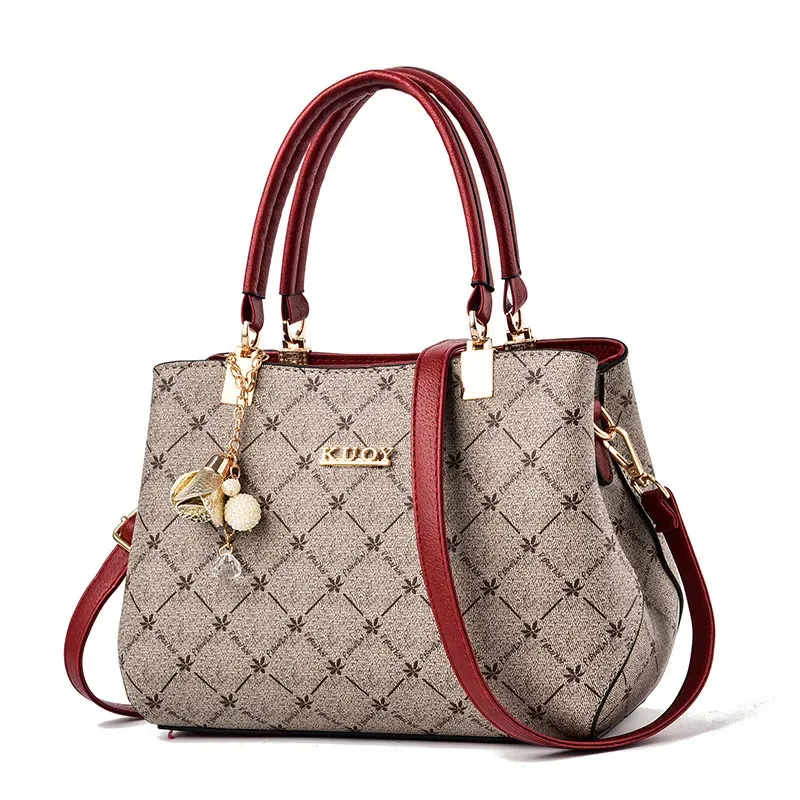 Women Fashion Floral Bell Pendant Large Capacity Handle Bag
