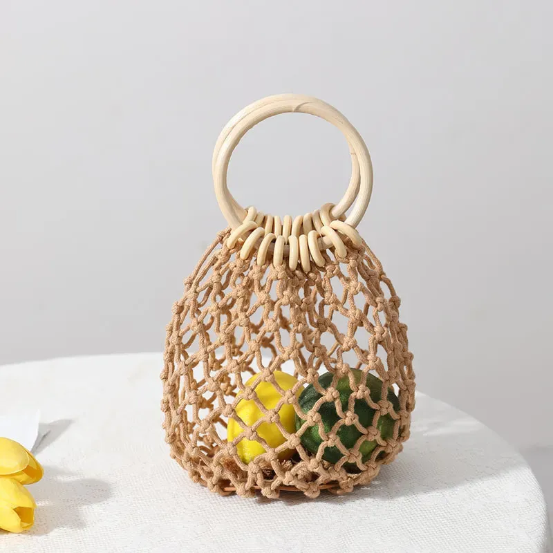 Bohemian Holiday Beach Woven Straw Tote Bag - Image 3