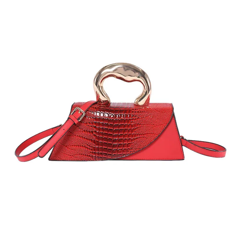 Women Fashion Retro Stone Pattern Irregular Handle Shoulder Bag - Image 5