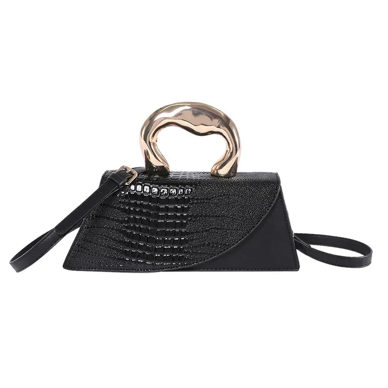 Women Fashion Retro Stone Pattern Irregular Handle Shoulder Bag - Image 9