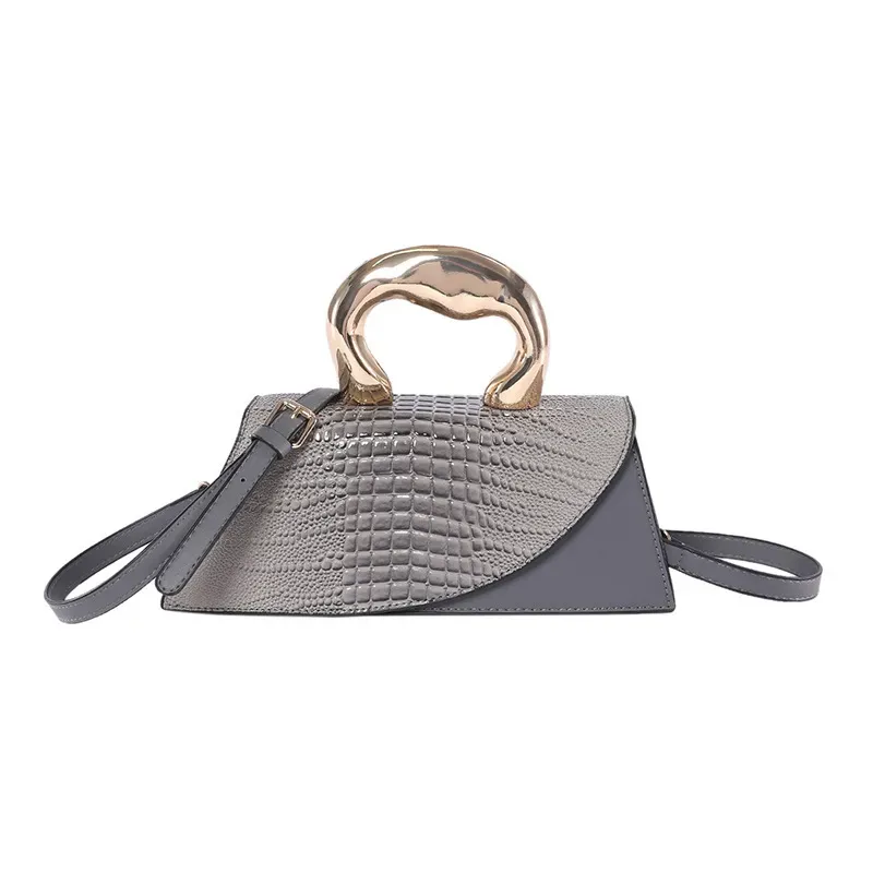 Women Fashion Retro Stone Pattern Irregular Handle Shoulder Bag - Image 10