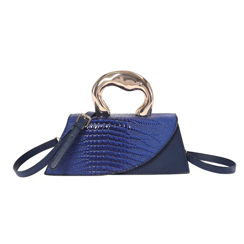 Women Fashion Retro Stone Pattern Irregular Handle Shoulder Bag - Image 11
