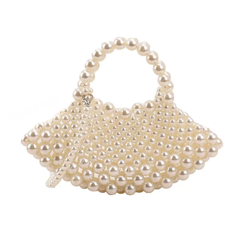 Women Fashion Creative Pearl Braided Handle Shoulder Bag - Image 5