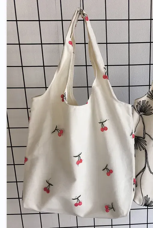 Women Fashion Creative Embroidered Black Butterfly Lace Large Capacity Canvas Tote Bag - Image 11