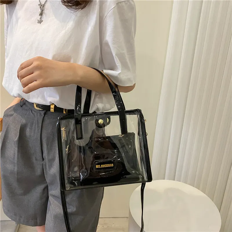 Women Fashion Large Capacity Clear Handbag - Image 3