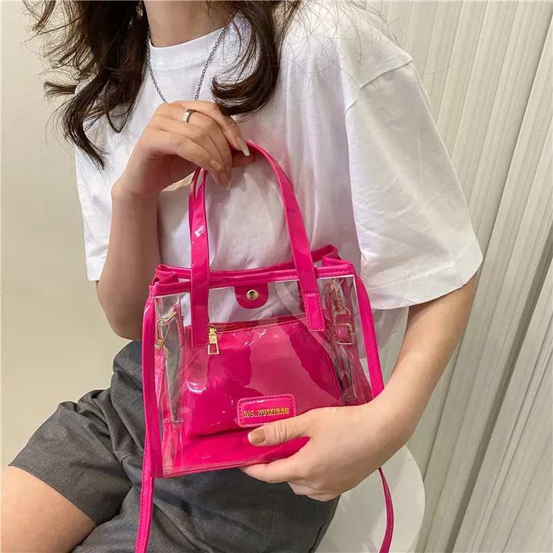 Women Fashion Large Capacity Clear Handbag - Image 4